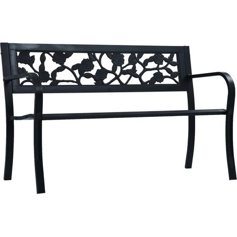 Gartenbank 125 cm Schwarz Stahl