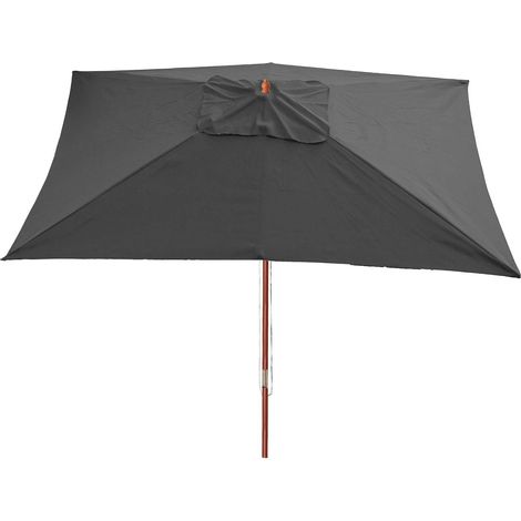 Ombrellone da giardino 3x4m rettangolare poliestere/legno 6kg antracite 040003826