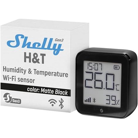 Shelly Plug & Play Plus H&T Gen 3 Capteur Noir (1/7)