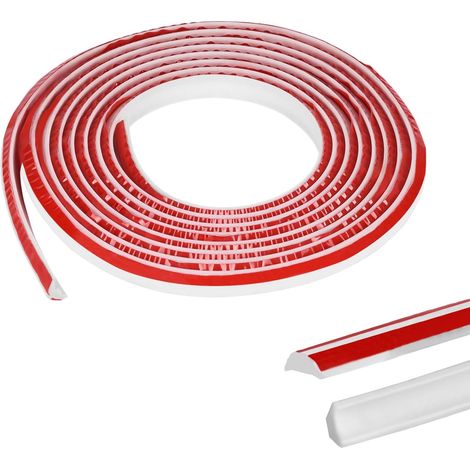 Moulures flexibles autocollantes de plafond, en TPE, triangle et transition murale, blanches, pour bords de carrelage, plafonds, plan de travail de cuisine (19 mm x 13 mm, 3 m) (1/5)