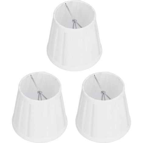 3PCS Abat-jour en Tissu E14 avec Clip - Housses pour Lustre, Lampe Murale, Bureau, Décoration Maison (Blanc)