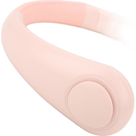 Collier ventilateur silencieux sans pales, rechargeable USB pour sport extérieur, pliable, avec batterie intégrée, rose cerise (1/5)