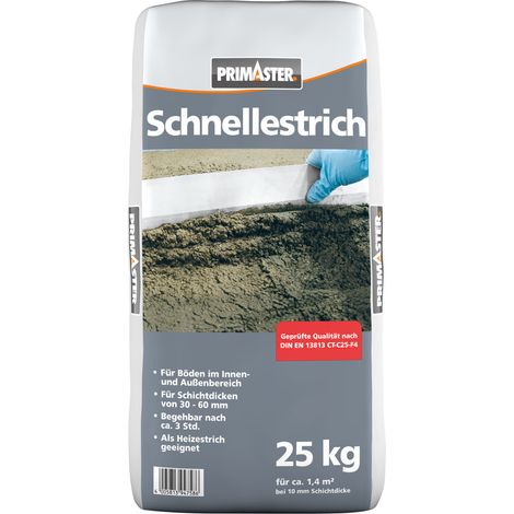 Primaster Schnellestrich für Innen und Außen für Boden Estrich 25 kg