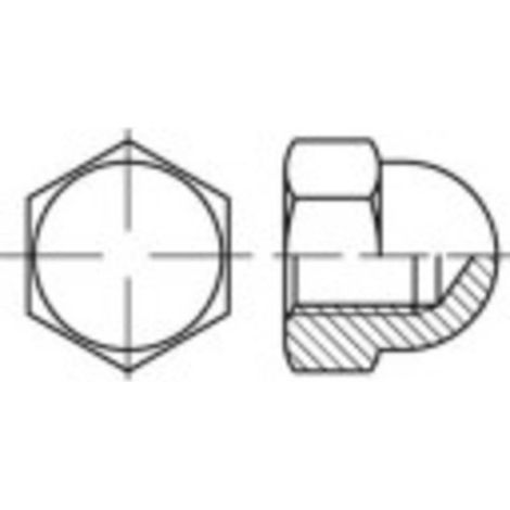 TOOLCRAFT 1066913 Écrou borgne hexagonal M4 DIN 1587 acier inoxydable A4 100 pc(s) (1/2)