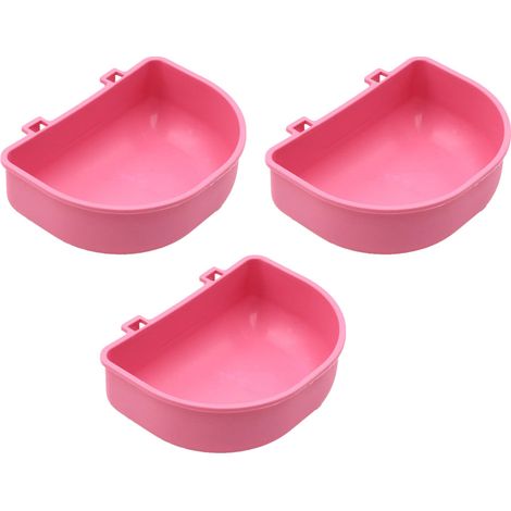 Lot de 3 mangeoires, crochet fixation, bol eau, surface lisse, nettoyage facile, pour cochon d'Inde, lapin (1/5)