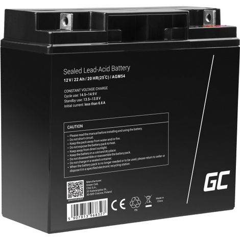 Batterie de véhicule Green Cell AGM54 AGM (Absorbed Glass Mat) 22 Ah 12 V (1/5)
