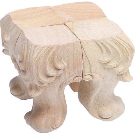 pieds de meubles rétro pour la maison, pieds de table, pieds de canapé en bois sculpté de style européen-10.00X6.00X6.00CM