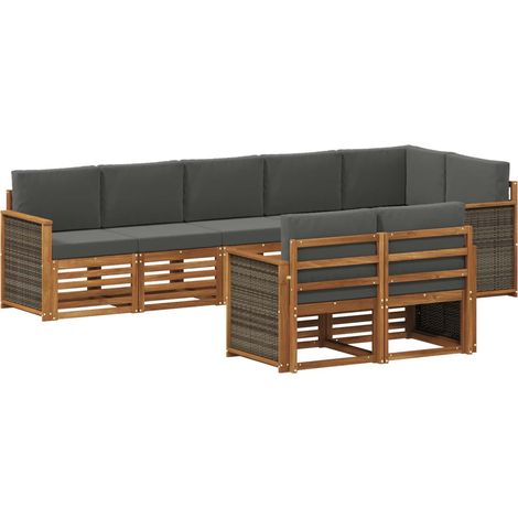 Conjunto de sofás de exterior 7 uds. vidaXL (1/5)
