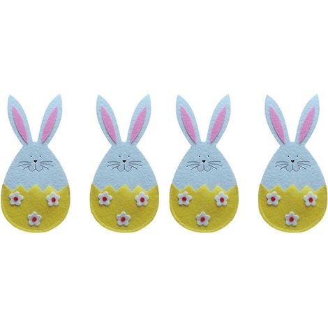 Porte-couverts lapin de Pâques - Porte-ustensiles pour la décoration de table (1/5)