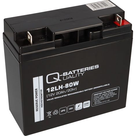 Q-Batteries 12LH-80W 12V 20Ah Blei-Vlies-Akku AGM VRLA Hochstrom USV (1/5)