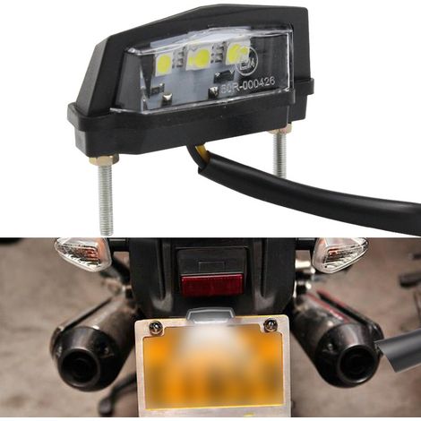 Motorcycle accessory: 3 LED license plate taillight, small taillight, license plate light, mini license plate taillight