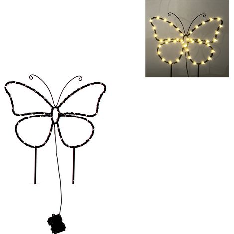 TrendLine LED-Stecker Schmetterling Eisen 49 x 39 cm schwarz warmweiß