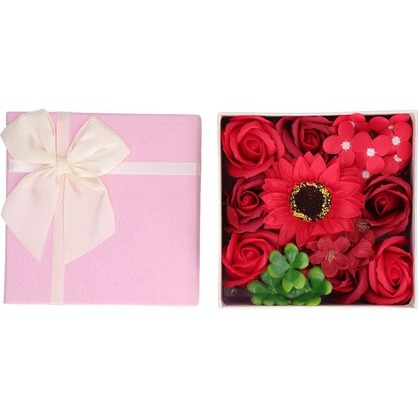 Rose Rouge Fleur Savon de Bain Femme Coffret Cadeau Exquis Anniversaire Saint-Valentin Noël (1/5)