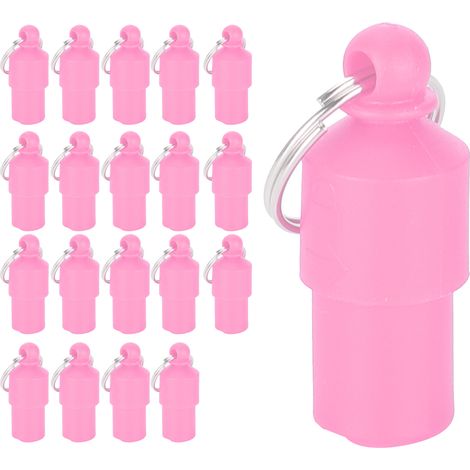 Lot de 20 étiquettes anti-perte pour animaux de compagnie (chien/chat) avec nom et adresse, à ranger dans un tube en forme de collier (rose) (1/5)