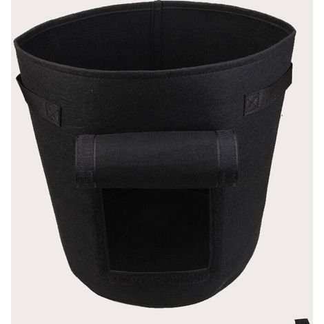 Bolsas de siembra de 5 x 7 galones, bolsas de siembra, macetas transpirables y duraderas, bolsas de siembra de jardín con ventana y asas para papas, zanahorias, tomates (negro) (1/5)