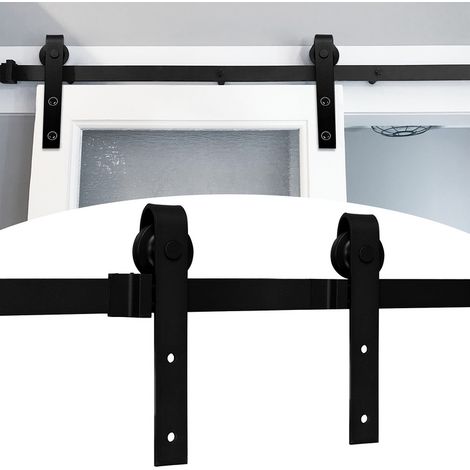 SWANEW Sistema di porte scorrevoli Sistema di porte scorrevoli Kit di montaggio porte scorrevoli in legno-Stripes-244cm