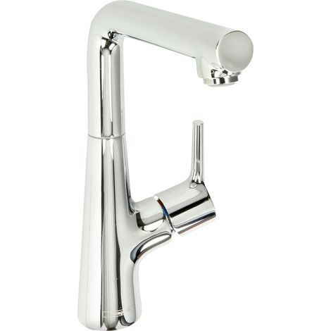 hansgrohe Talis S Einhebel-Waschtischmischer 210 mit Schwenkauslauf und Zugstangen-Ablaufgarnitur Chrom, 72105000