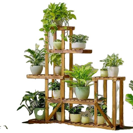 Support de Plantes en Bois, 6 Niveaux, Affichage de Plantes Multiples (1/5)