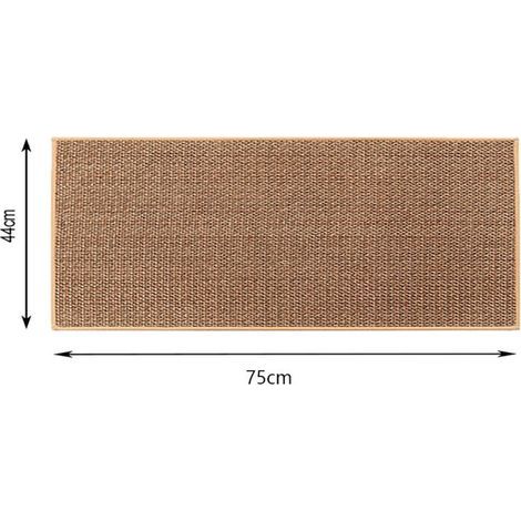 Tapis de cuisine antidérapant devant évier – 44 x 75 cm, en caoutchouc lavable et fibres naturelles (jute & lin), couleur brun (1/3)
