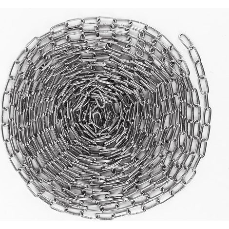 10m - Ø 3 mmchainette metal 304, chaine de levage Chaîne en Acier Inoxydable pour clôture, Promenade et Chaîne de Chien, Chaîne De Séchage, Charge Maximale de 80KG (1/5)
