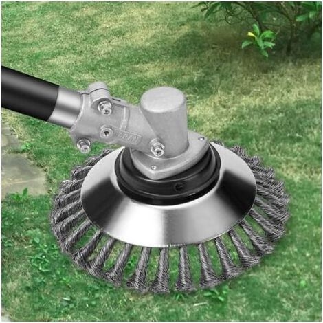 Pair Brosse à Désherber Ronde pour Débroussailleuse, 6'' Tête Brosse Désherbage pour Outils de Pelouse Jardin Agriculture, 150 x 25,4mm Brosse Rotative avec Roue en Fil d'acier Massif (6 Pouce) (1/5)