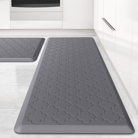 Lot de 2 Tapis de Cuisine rembourrés Anti-Fatigue, imperméables, antidérapants, ergonomiques en Mousse, Tapis Debout pour Cuisine, Sol, Bureau, évier,4475CM+44120CM (1/5)
