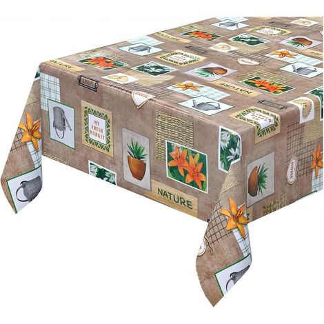 Tovaglia Cucina Antimacchia Plastificata Cerata Copri Tavolo Casa Natura Interno Esterno - 140x140 Cm