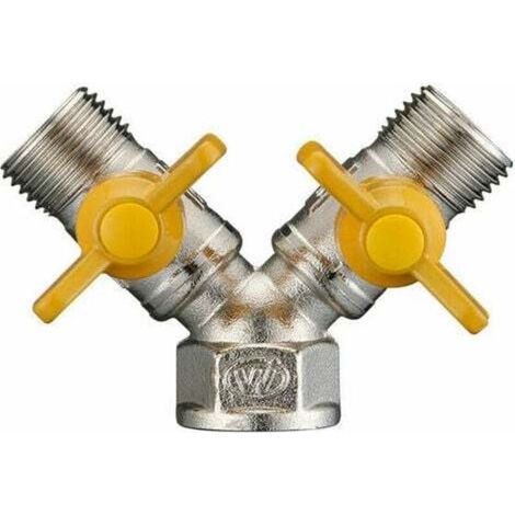 Raccord laiton filetage mâle 20mm – Double sortie 2 voies pour gaz naturel et liquéfié – Installation sécurisée (1/5)