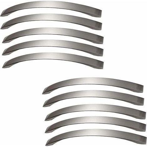 10er-Pack Küchenmöbelgriffe - Chrom - Türgriff aus gebürstetem Nickel, Küchengriff aus Edelstahl, Lochabstand 160 mm (1/5)