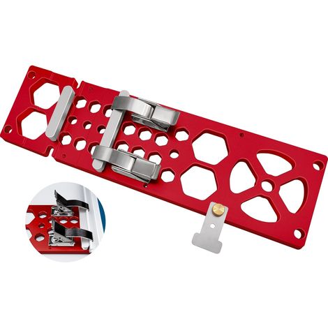 Rail de guidage à angle droit 340 mm 90° - Guide d'angle - Pince de guidage électrique pour scie circulaire - Pour le travail du bois - Compatible avec rail de guidage - Rouge (1/5)