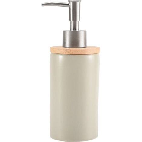 Distributeur de Savon en CéRamique 400 Ml, Style Nordique, Distributeur de Lotion Distributeur de Savon pour Cuisine et Salle de Bain - Gris (1/3)