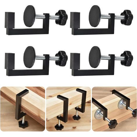 Lot de 4 pinces universelles en C pour armoire 10–57 mm - Pince inversée pour le travail du bois - Petite pince de bureau pour fixation de pièces à main (1/5)