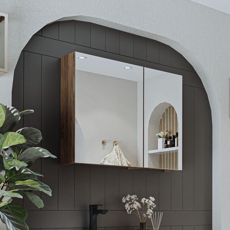 Roomart GUSTO-I-75 Spiegelschrank 75 cm breit, Eiche
