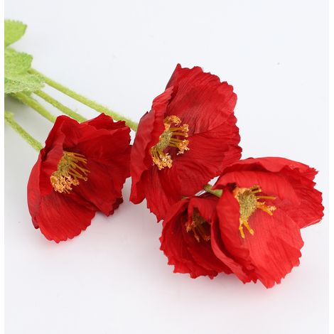 Fleur Artificielle Décorative Rouge Réaliste pour Salon Mariage Décoration Intérieure (1/5)