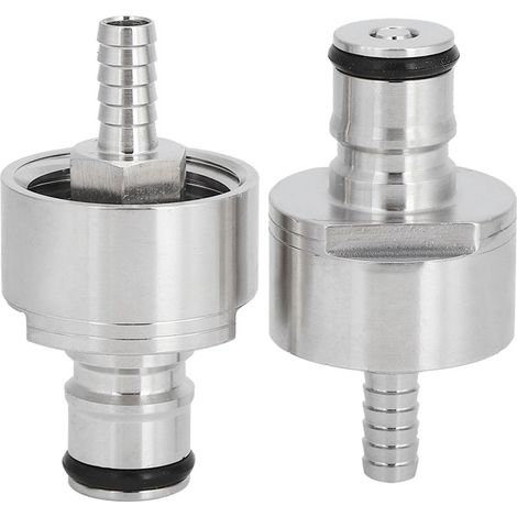 Set aus 2 Edelstahl-Karbonisierungskappen mit 5/16"-Kugelspitze, kompatibel mit PET-Flaschen für kohlensäurehaltige Getränke. (1/5)