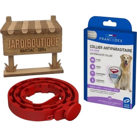 Collier antiparasitaire à l'Icaridine Francodex 70 cm - Rouge - Chien plus de 30 kg - Francodex