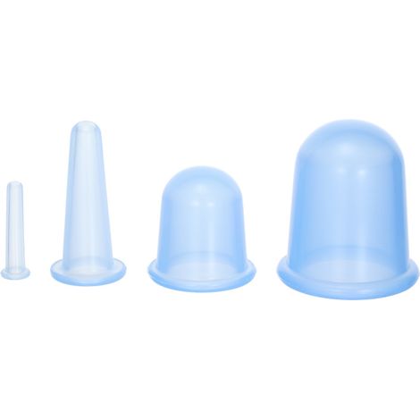 Juego de 4 ventosas de silicona de diferentes tamaños para masajes corporales y cuidado de la salud. Ventosas de vacío. (1/5)