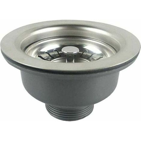 Bonde d'évier sans trop-plein – Panier inox ø 110 mm – Acier inoxydable et ABS – Finition satinée anti-rayures (1/5)
