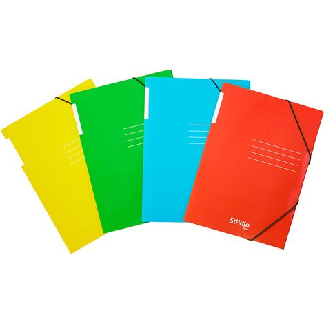 Carpeta solapas y cierre gomas,cartón brillo 500grs,tarjetero en lomo,folio,amarillo 925608