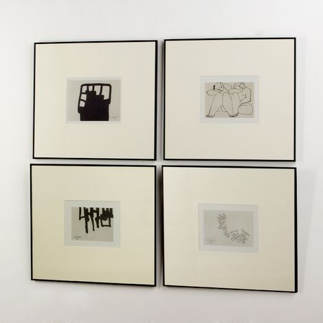 Set/4 Tabellen 67x2x61 Schwarzes Glas/Aluminium vertikale Dekoration/Fotos für alle Stile, um dem Haus eine Note zu verleihen (1/5)