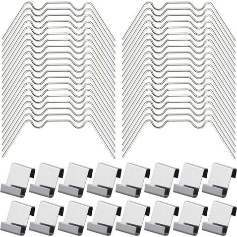 Clips de vitrage pour serre – Lot de 100 pièces (50 type W en acier inoxydable + 50 type Z) – Fixation sécurisée et durable
