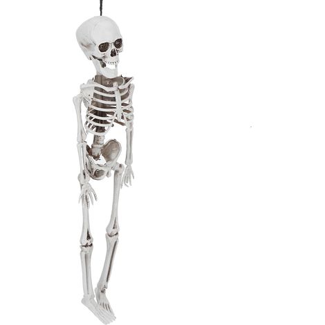 Squelette complet en résine articulé pour décoration d'Halloween, accessoire de fête costumée à poser. (1/5)