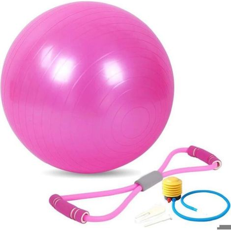 Balance Ball 45 cm Corde de Traction Ballon d'exercice Anti-éclatement pour Stabilité Fitness et Yoga