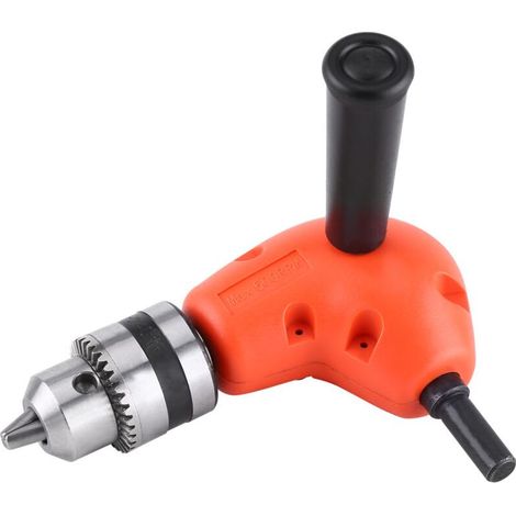 Adaptateur d'extension à angle droit 90° pour perceuse électrique, queue ronde de 9,5 mm avec poignée-Crezuo (1/5)