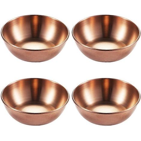 4-teiliges Serviertablett für Vorspeisen, einfache Saucenschälchen, Mini-Gewürzschälchen – 8 x 8 x 2,5 cm (1/4)