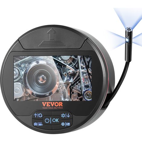 VEVOR Endoscopio a Tripla Lente, Telecamera per Endoscopio Luci LED, Schermo IPS 4,3" Cavo 5 m, Scheda da 32 GB, Fotocamera Impermeabile IP67 Ispezione Auto, Drenaggi, Tubazioni, Impianti Idraulici