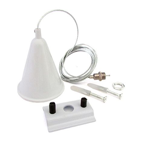 Kit Cavo Sospensione Per Binario Mono Fase Colore Bianco Filo 150cm da Un Lato (1/3)