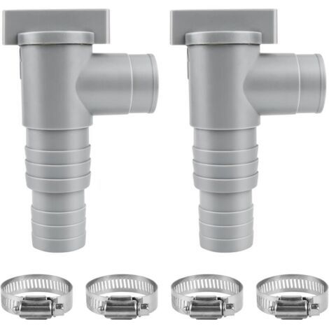 HOXILEELEO - Vanne d'arrêt de piscine 32 mm, vanne d'entretien avec 4 colliers de serrage, accessoires d'entretien pour piscines hors sol (1/5)