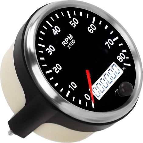 Tachymètre à aiguille de 85 mm, affichage LCD, 0-8000 tr/min, universel pour voitures, camions, bateaux, moteurs diesel et essence, 9-32 V (1/5)