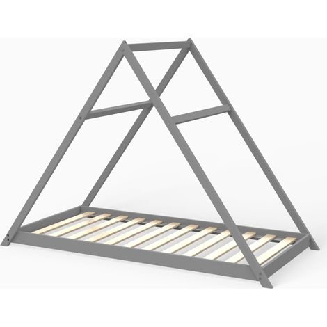 Lit cabane Apache 90x190 + 1 sommier/Gris (1/4)